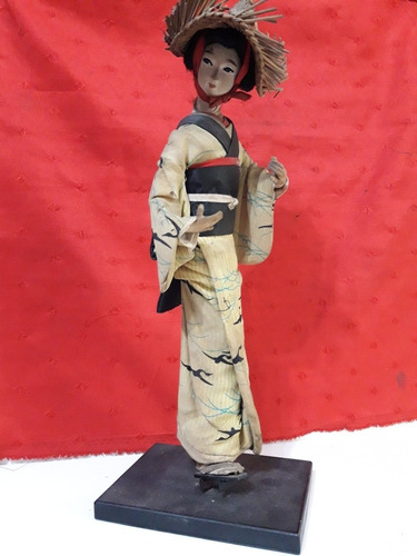 Antigua Muñeca Japonés Nishi Kagamijishi, Geisha.