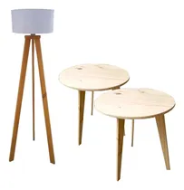 Comprar Lampara Tripode Nordico Mesa Ratonas X 2 Combo Somos Fabrica