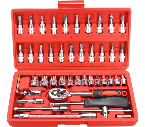 Kit, maleta ferramentas com 46 peças