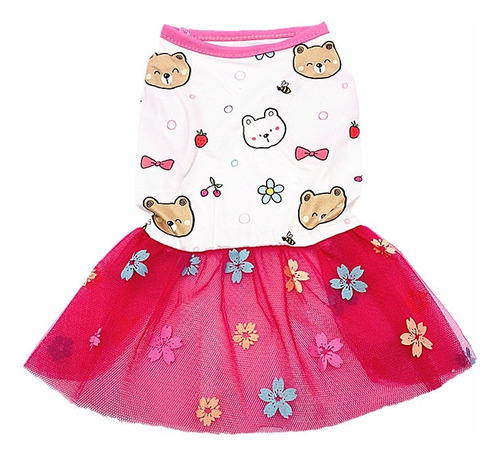 Vestido Para Cachorro Saia Ursinho Roupa Animal