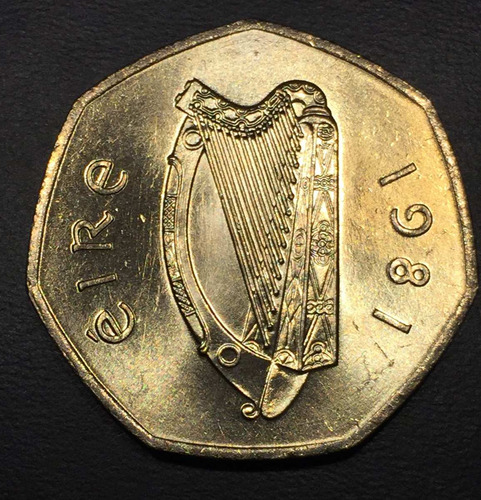 Irl012 Moneda Irlanda 50 Pence 1981 Unc-bu Ayff (Usado)