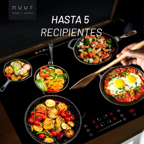 Parrilla Inducción 4 Quemadores 7,400w Booster Zona Flex