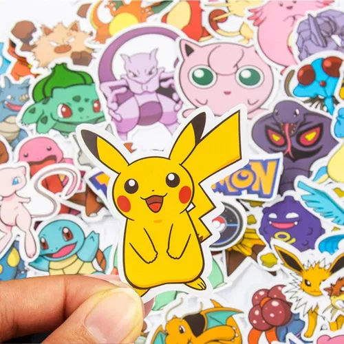 50/100 Pegatinas Pokémon Kawaii Pikachu Para Monopatín Y Bic