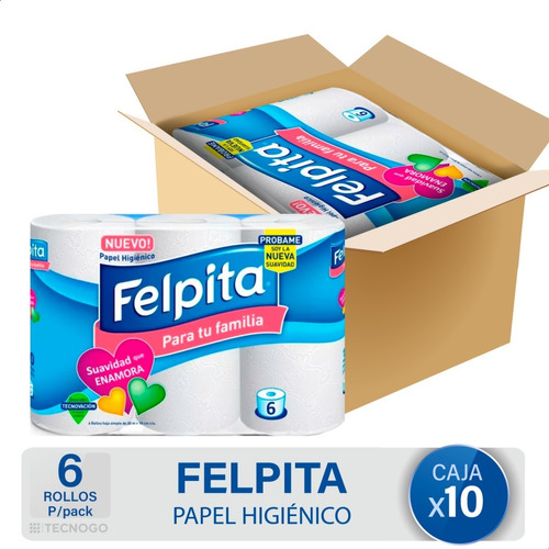 Caja Papel Higiénico Felpita Suavidad Que Enamora Simple