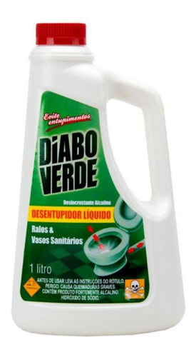 Desentupidor De Pias E Ralos Vazos Diabo Verde - 01 Litro