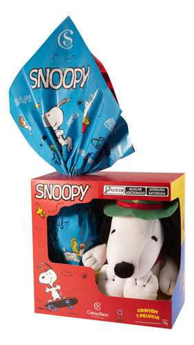 Ovo De Páscoa Pelúcia Snoopy Escoteiro 160g Cacau Show Fofo