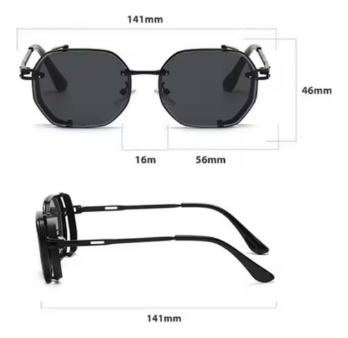 Gafas De Sol Lentes Vintage Steampunk Classy Y Redondos Ocean Azul Claro Celeste Azul Acero Azul Acero