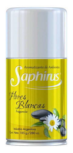 Aerosol Saphirus Fragancia Flores Blancas Rep. X1 Unid.