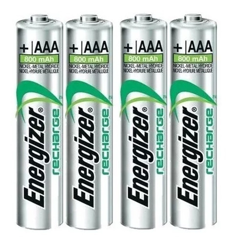 Pilha Recarregável Energizer Aaa - Com 4 Pilhas Palito 