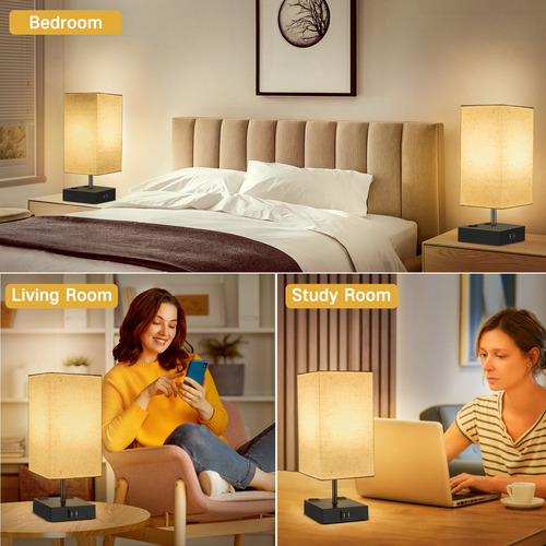 Outon Lampara Escritorio Buró Mesa Luz De Noche Led 2pcs