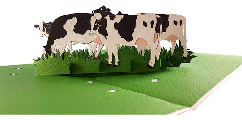 Igifts And Cards Dairy Cows - Tarjeta De Felicitacion 3d Des