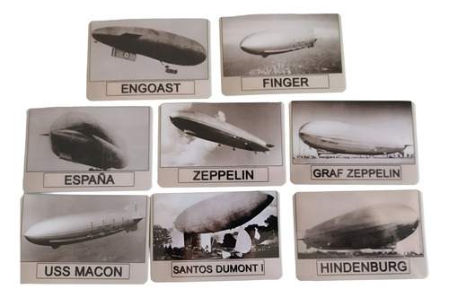 8 Cartão Calendários Aviação Dirigível Zeppelin Hindenburg