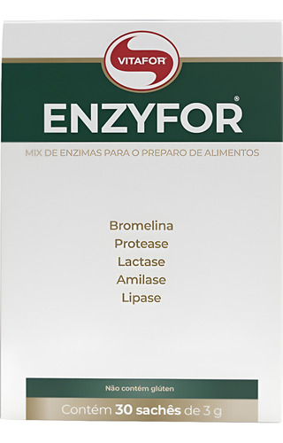 Enzyfor Vitafor 30 Sachês Mix De 5 Enzimas Digestivas