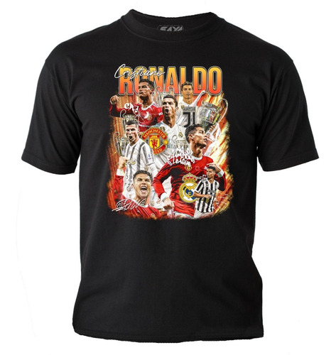 Camiseta Cristiano Ronaldo En Algodón Negro