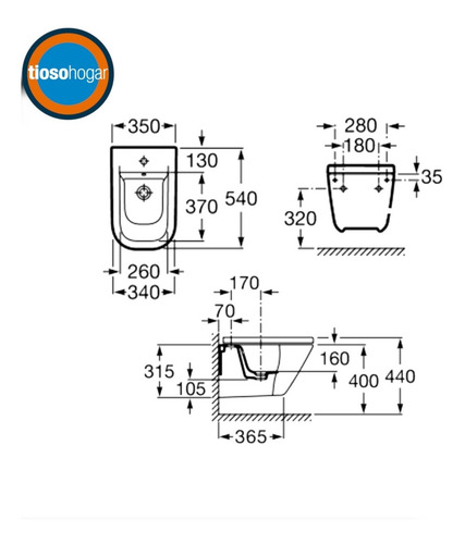Imagen 5 de 9 de Bidet Baño Loza Monocomando Sanitarios Blanco Oferta Roca