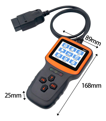 Obd2 Scanner Automotive Scan Scan Tester Tools Tela Colorida