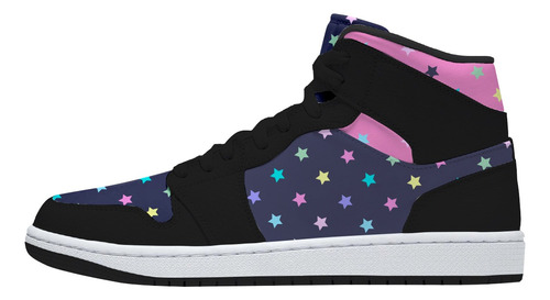 Tenis Azul Estrellas De Colores Stars Bota Hi Top