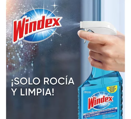 Botella de Windex para limpiar vidrio y limpiador de ventanas, 100 %  plástico reciclado, color azul original, 23 fl oz