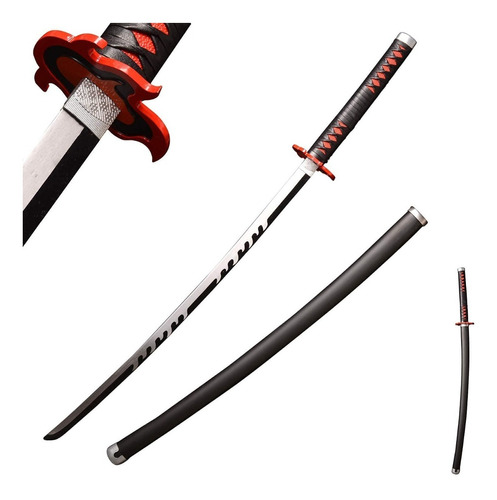 Katana Metal Anime Kimetsu No Yaiba Demon Slayer Cosplay Tn2