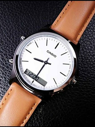 Reloj Casio Modelo Mtp-vc01 Caratula Blanca Piel
