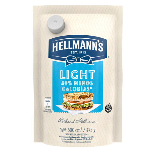 Mayonesa Hellmann's Light en doy pack 475 g