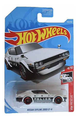 Hot Wheels 4/10 Rescate [blanco / Negro] Nissan Skyline 'log