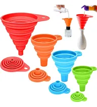 Comprar Set X4 Embudos De Silicona Plegable Para Líquidos Granulado 