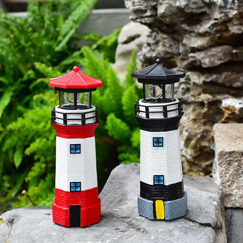 Faro Solar De Jardín Con Luz Giratoria Para Exteriores