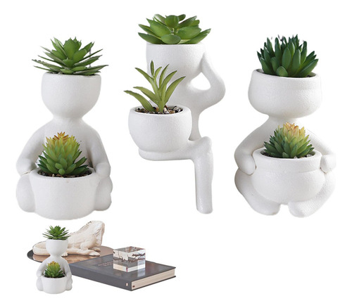 Plantas Suculentas Artificiales Para Escritorio, 3 Unidades,