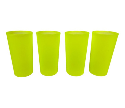 Vaso Plastico Fluo X4 13cm