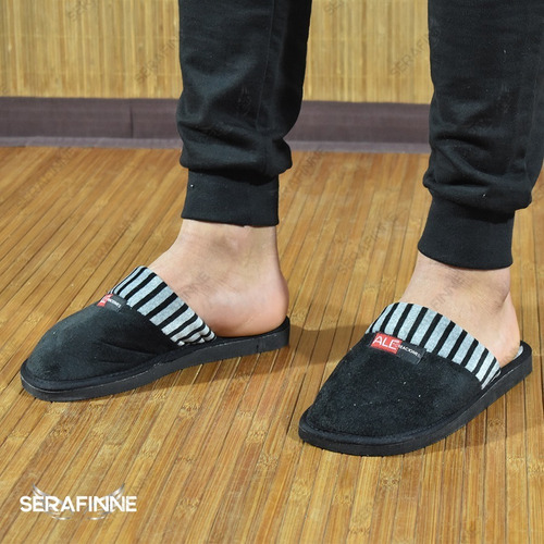 Imagen 2 de 6 de Pantufla Invierno Hombre Frizado Abrigada Ale 45