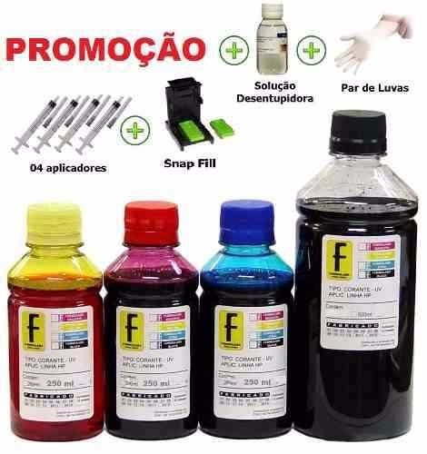 Kit Tinta Recarga Cartucho 664 Impressora Hp 2136 3636 3836