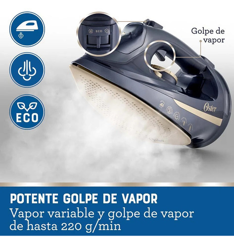 Plancha De Vapor Oster Gcstcc5000 Inalámbrica 2 En 1 Color Azul