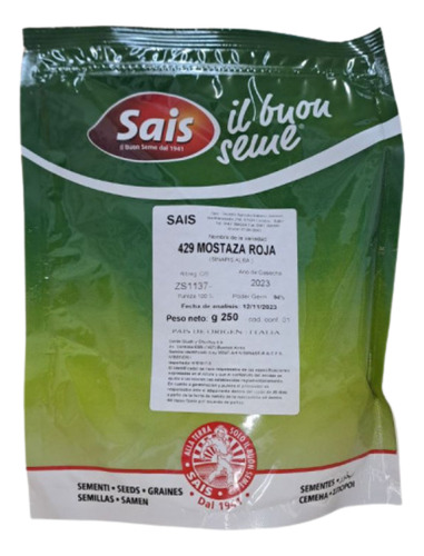 Semillas P/ Microgreen Mostaza Colorada Ggch Doypack 1/4 Kg