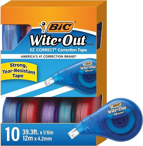 Bic Wite-out-cinta Correctora Blanca, 10 Unidades