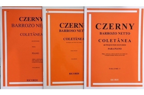 Kit Métodos Czerny Barrozo Netto P/ Piano Coletanea + Nfe