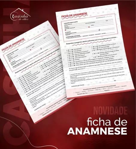 Ficha de Anamnese Micropigmentação - 50 folhas - Acessórios e Ferramentas -  Micropigmentação