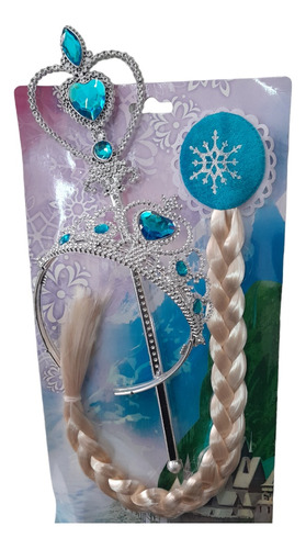 Disfraz Frozen Anna Pelo Trenza + Varita + Corona!