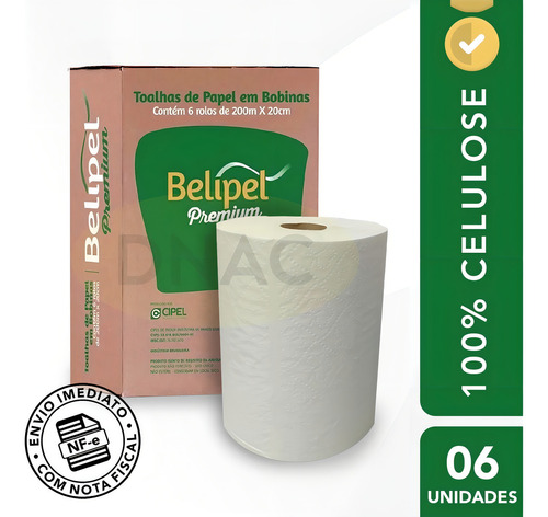 Papel Toalha Para Banheiro 6 Rolão Branco Luxo Premium