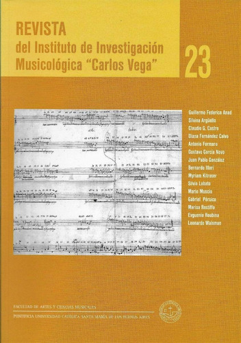 Revista N 23. Instituto De Musicología