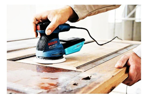 Lijadora profesional roto orbital Bosch Professional GEX 125-1 AE con sistema velcro azul 250W 220V