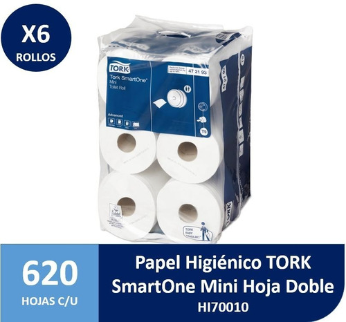 Papel Higiénico Premium Tork Smartone® Mini 12 X 620 Hojas