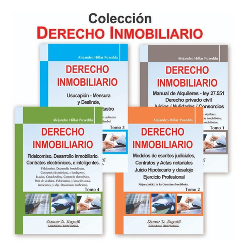 Libro Derecho Inmobiliario Colección 4 Tomos Hillar Puxeddu