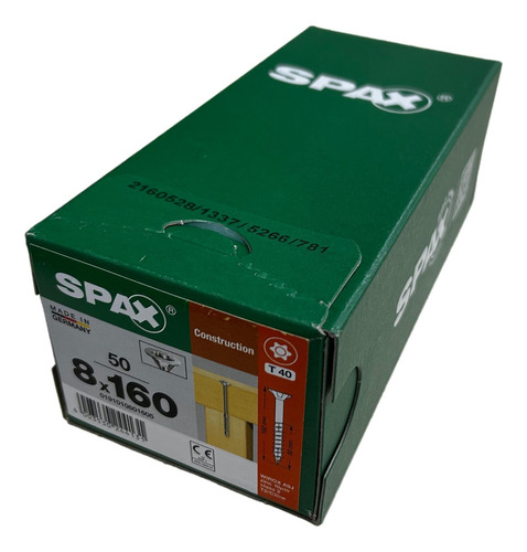 Tornillo Spax Universal 8 X 160 C Parcial Caja 50 T40