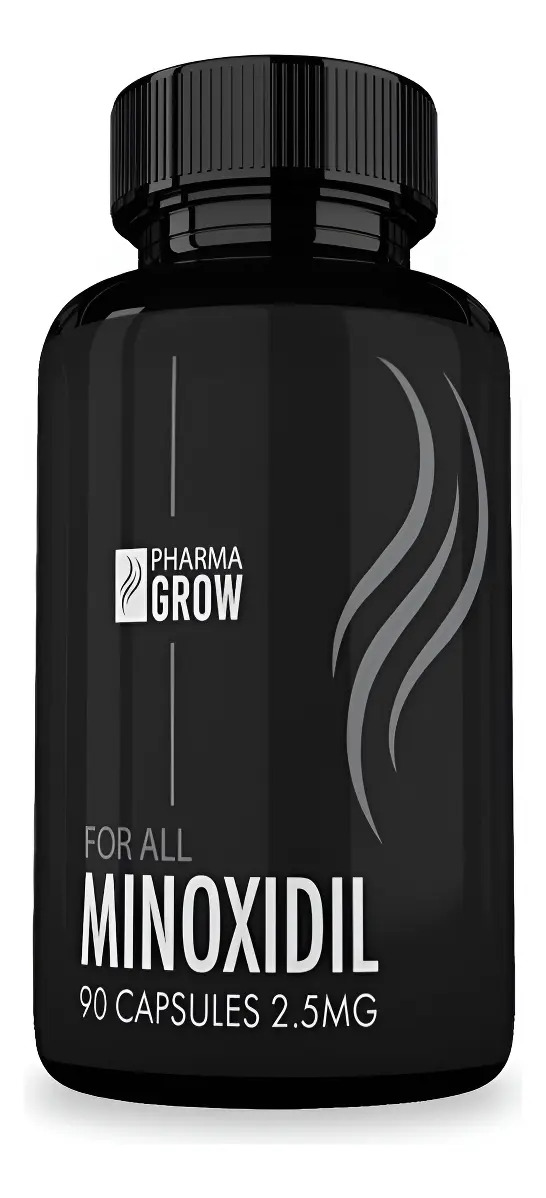 Pharma Grow Minoxidil 2.5mg For All 90 Cápsulas | Tratamiento Oral Anticaída Capilar | Ayuda al Crecimiento, Fuerza y Densidad del Cabello en Hombres y Mujeres.
