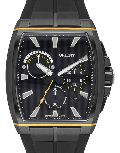 Relógio Orient Masculino Preto Quadrado Unique Cronógrafo