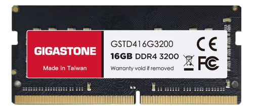 Ddr4 Ram Gigastone Laptop Ram 16gb Ddr4 16gb Ddr4-3200mhz Pc4-25600 Cl22 1.2v 260 Pin Sin Búfer No Ecc Sodimm Para Módulo De Memoria De Computadora Portátil (solo Computadora Portátil)