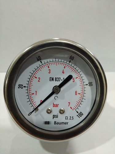 Manómetro 0 A 100 Psi Dial 2 1/2 