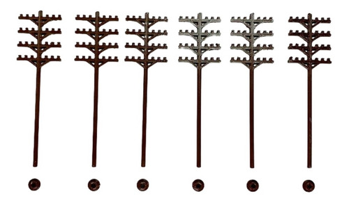 Set 6 Postes De Telégrafo Para Maquetas Ho 1/87 Adorno Hobby