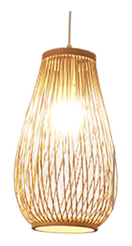 Linterna De Bambú De Mimbre Un 14x38cm Beige Un 14x38cm